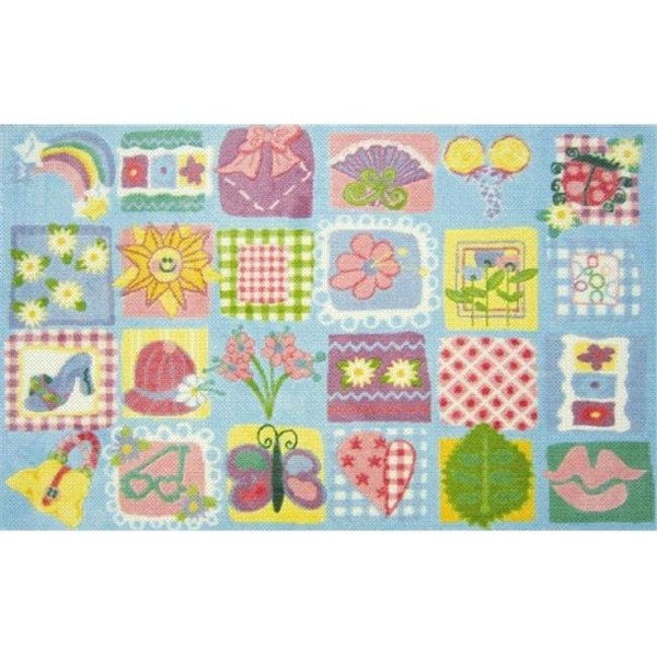 La Rug, Fun Rugs LA Rug TSC-247 3958 Supreme Collection Funky Girls Quilt Rug - 39 x 58 Inch TSC-247 3958